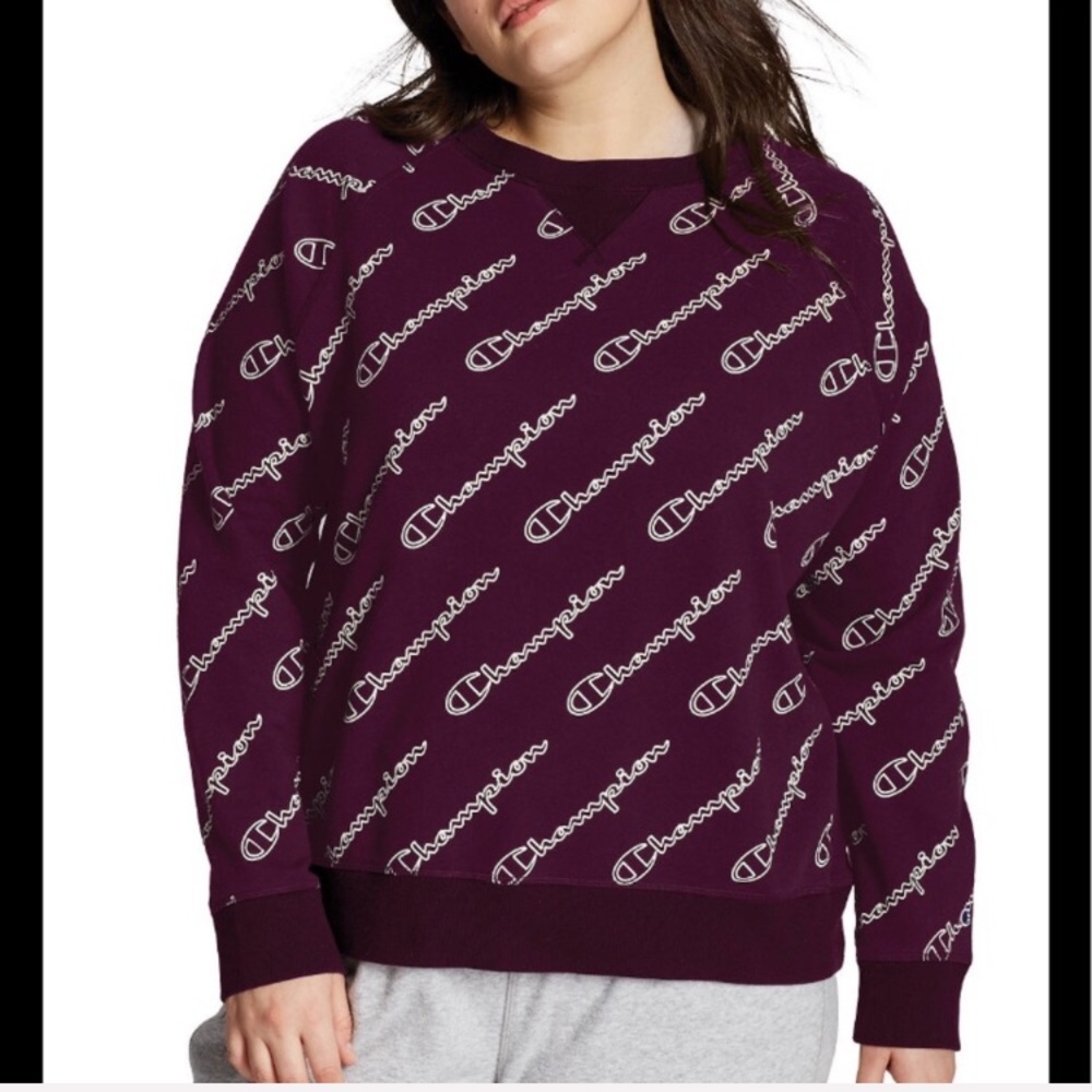 Champion Burgundy Sweatshirt with White Logo